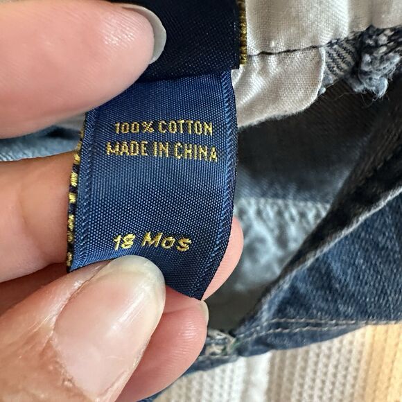 Oshkosh Bgosh Denim Overalls Vestbak Size 18 Months Jean Farm Carpenter Cotton - Picture 10 of 14